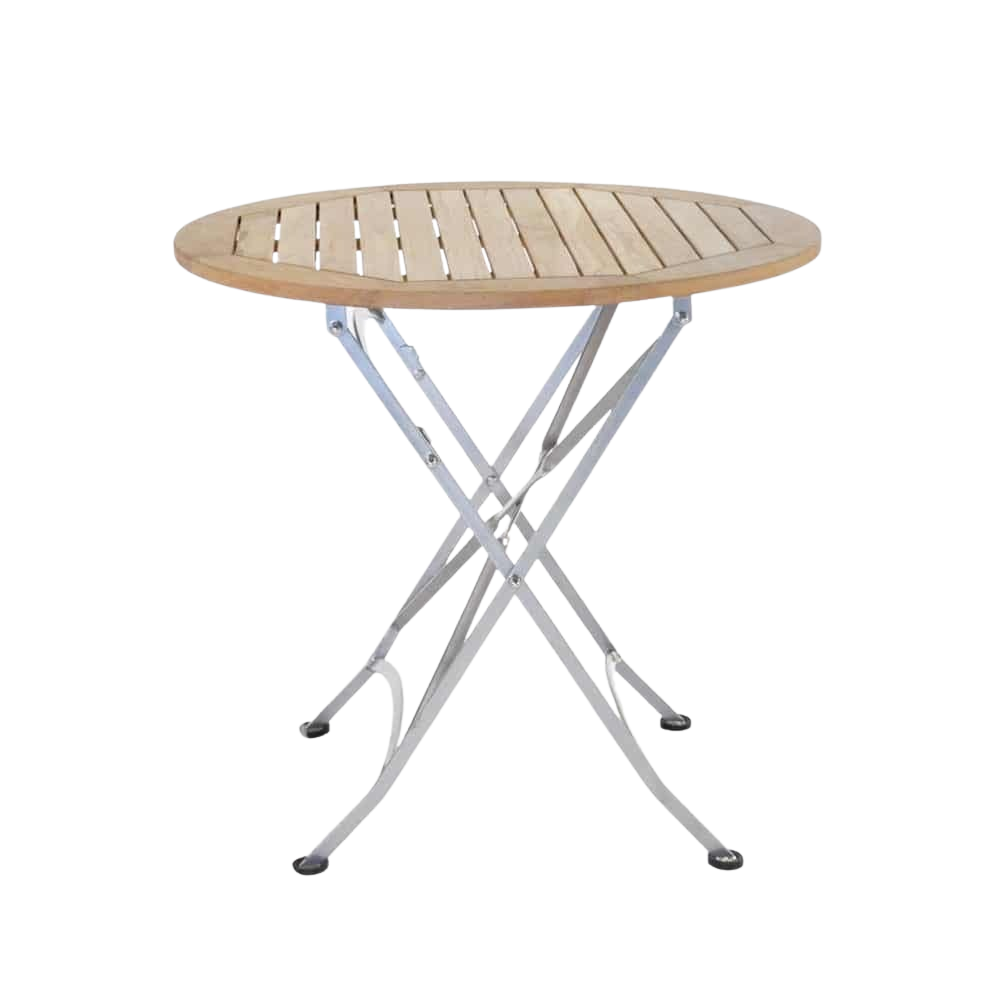 Cafe Round Teak Folding Table Outdoor Dining Tables NZ