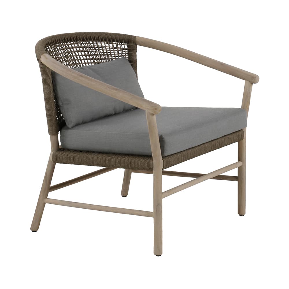 Macintosh Rope and Teak Lounge Chair Outdoor Lounge Chairs NZ