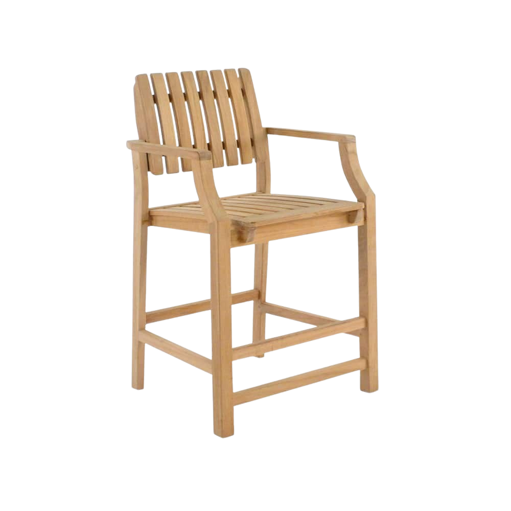 Toscana Teak Arm Counter Stool Design Warehouse NZ