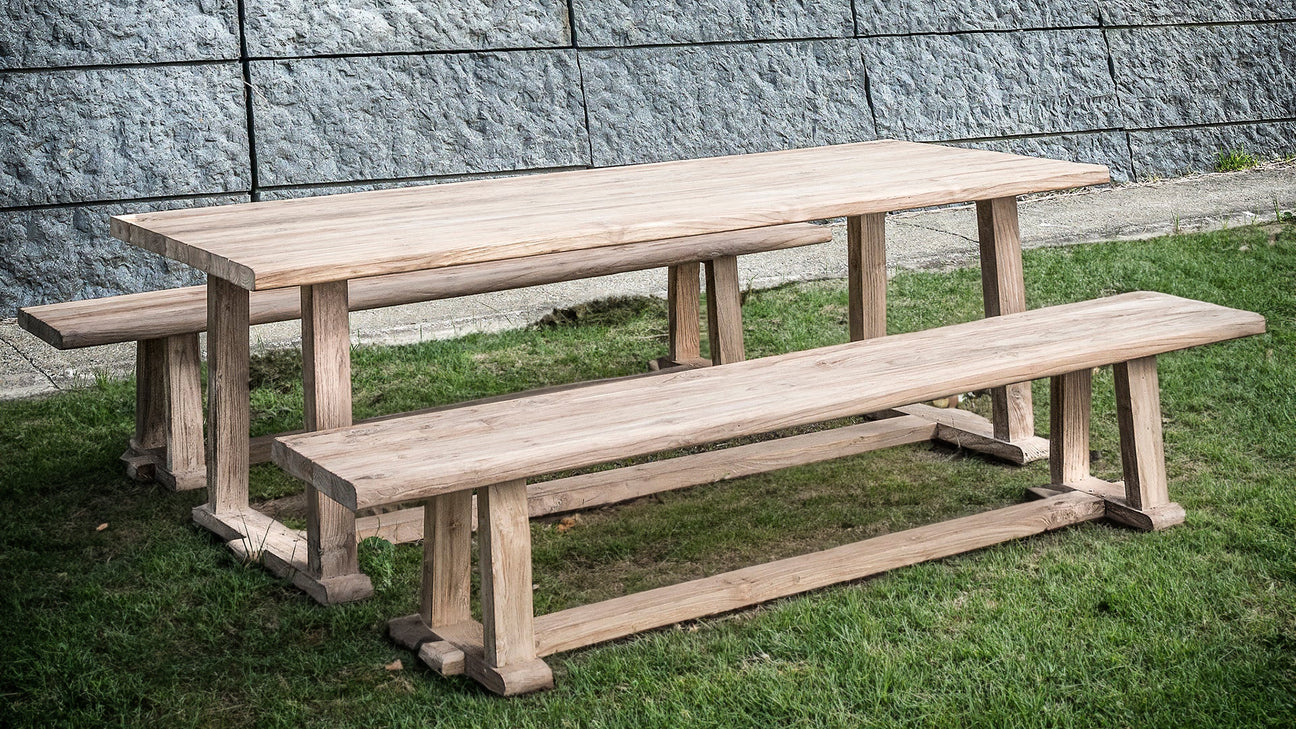 joseph outdoor benches with dining table