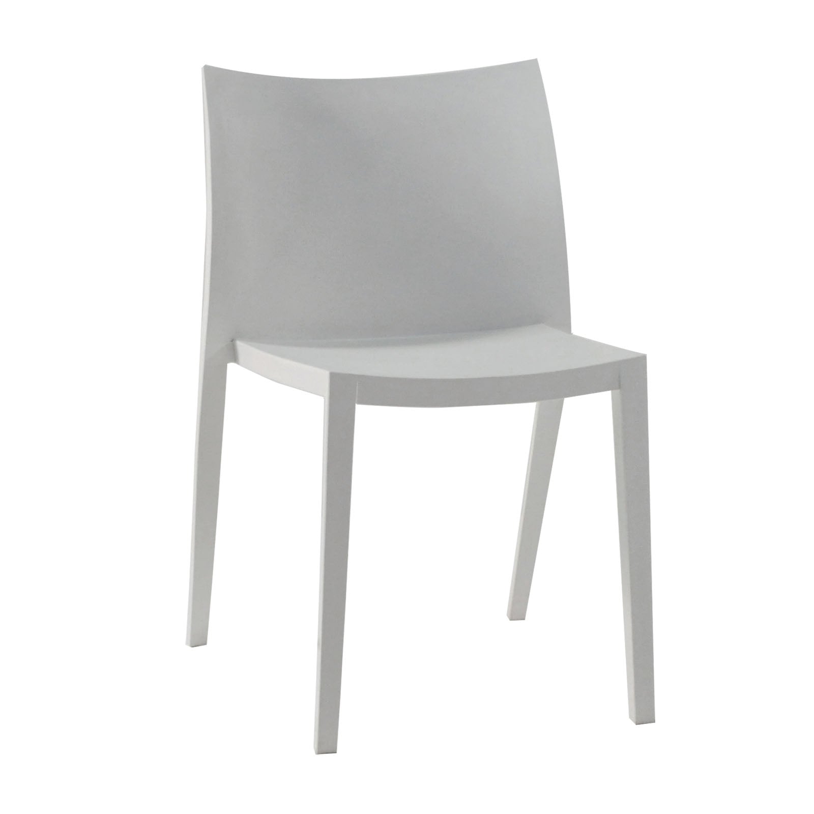 Design Warehouse - 124516 - Box Outdoor Dining Chair in Polypropylene  - Grey