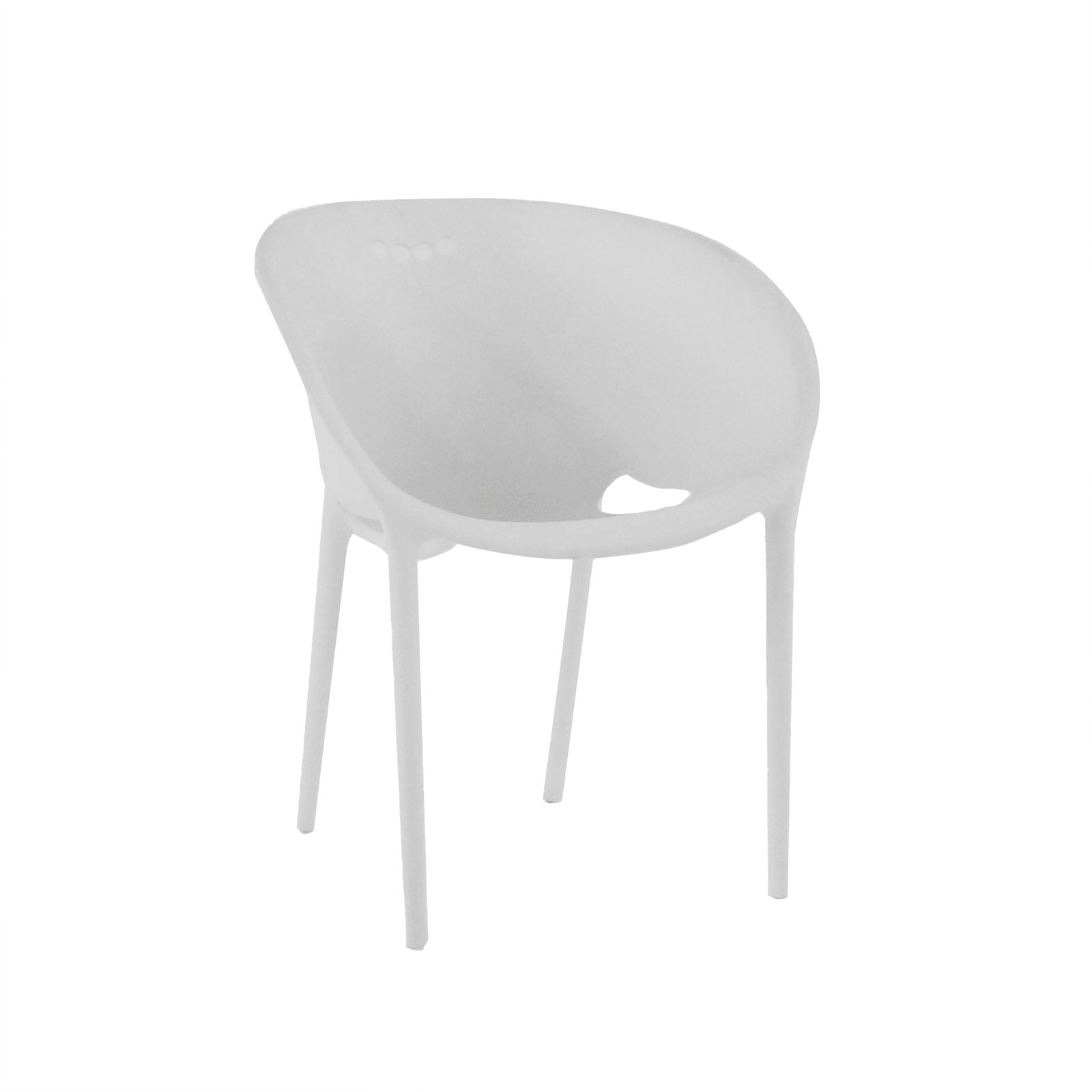Design Warehouse - 124521 - Curve Cafe Dining Chair (White)  - White