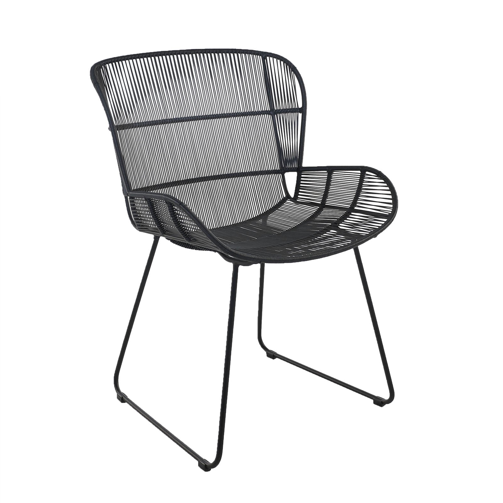 Design Warehouse - 126200 - Nairobi Woven Dining Armchair  - Black