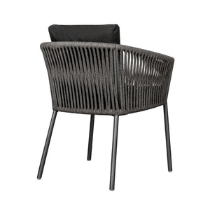 Design Warehouse - 126438 - Washington Rope Outdoor Dining Chair (Coal)  - Charcoal