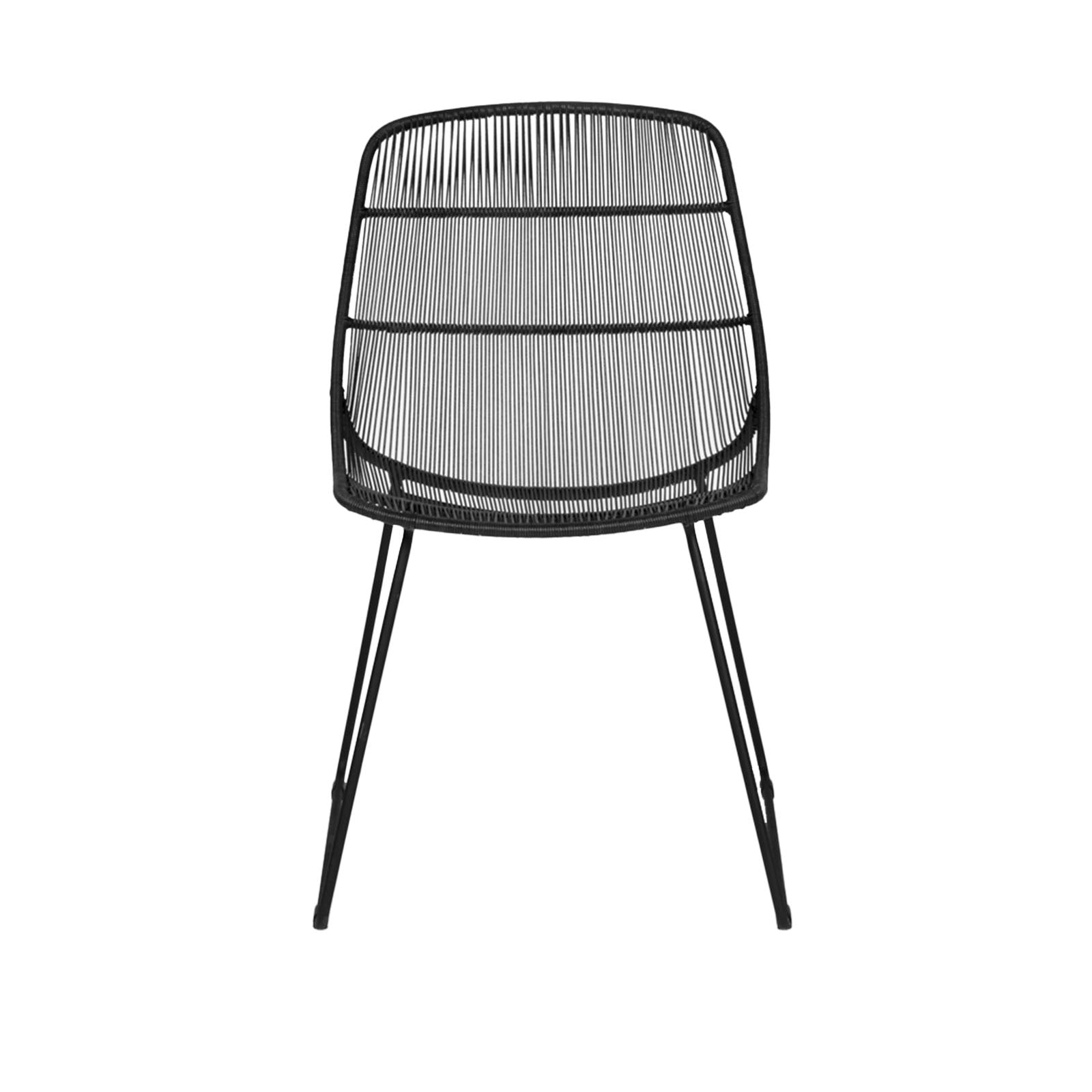 Design Warehouse - 127342 - Oliver Outdoor Wicker Dining Side Chair  - Black