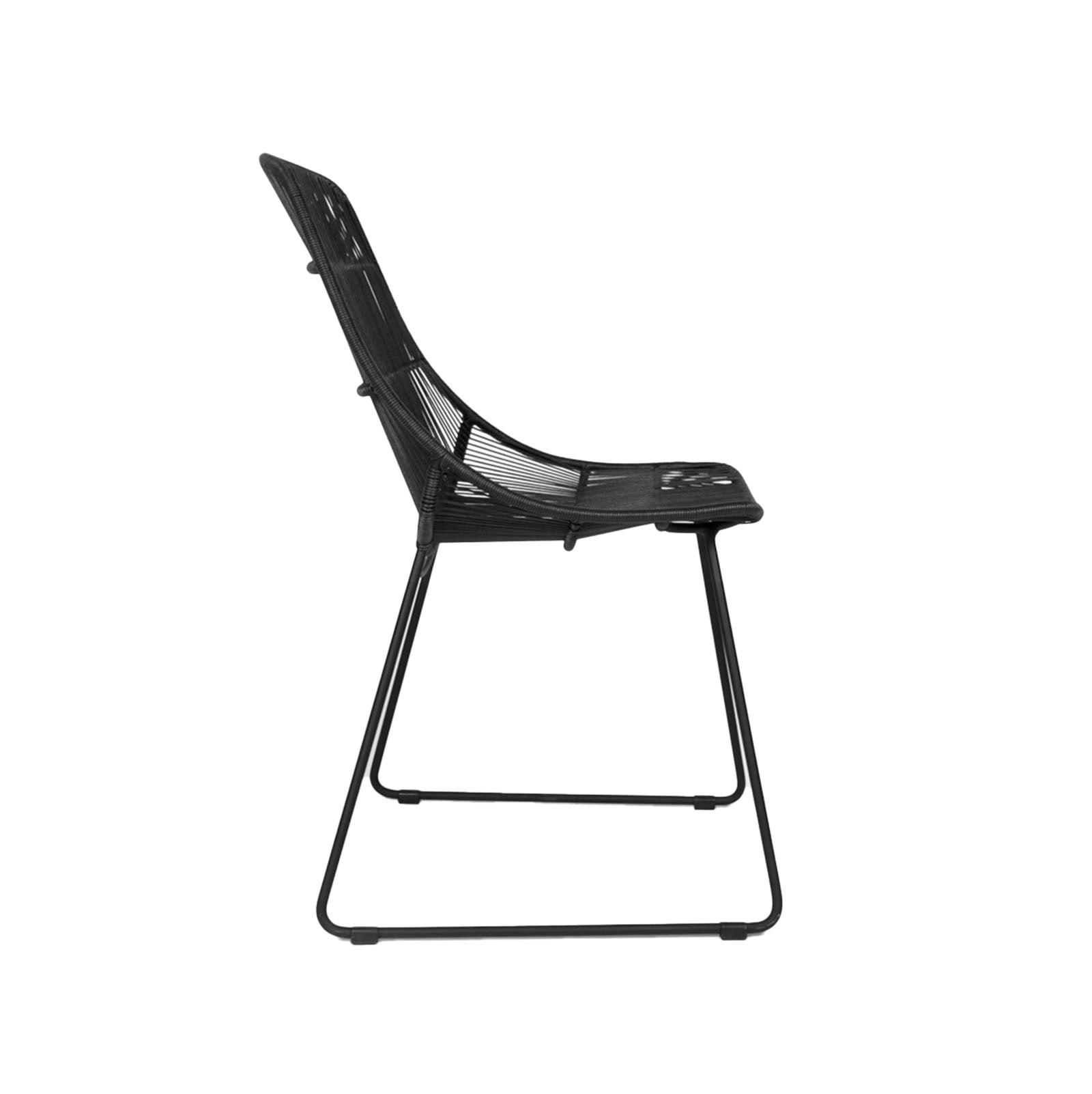 Design Warehouse - 127342 - Oliver Outdoor Wicker Dining Side Chair  - Black