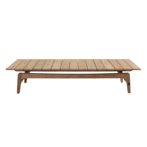 Copenhague Reclaimed Teak Coffee Table  with rectangular top. Front view.