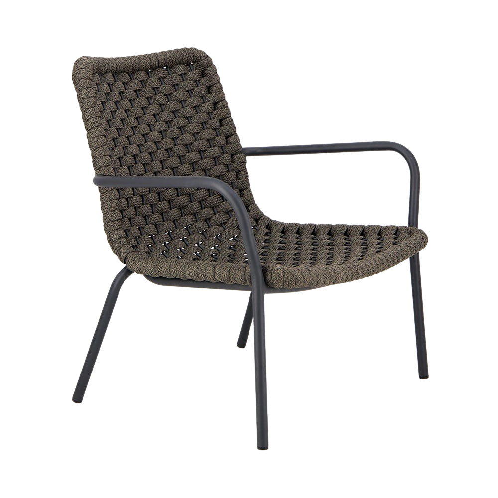 Design Warehouse - 127556 - Dennis Outdoor Relaxing Chair (Charcoal)  - Charcoal cc