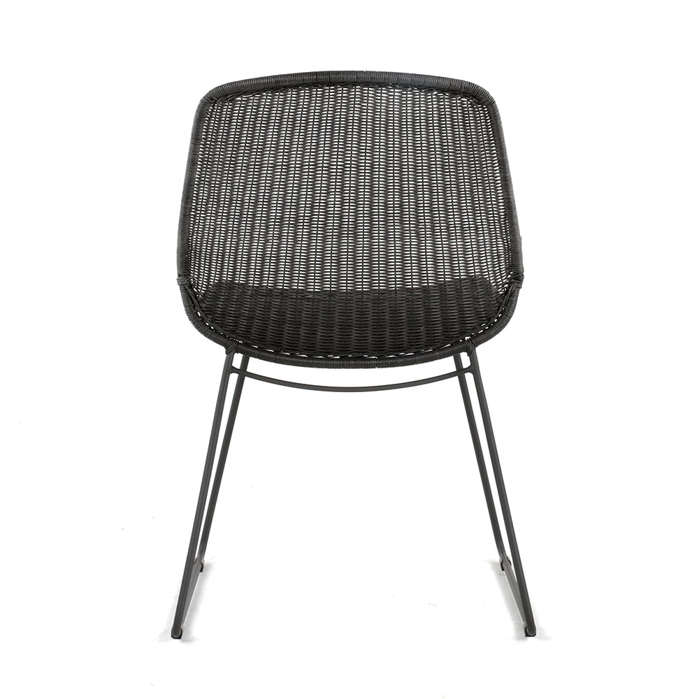 Design Warehouse - 127780 - Joe Outdoor Wicker Dining Side Chair (Coal)  - Coal