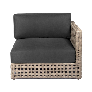 Design Warehouse - 127334 - Logan Outdoor Wicker Single Arm Sectional  - Natural cc