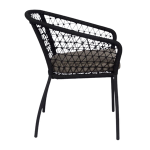 Design Warehouse - 127338 - Lola Outdoor Rope Dining Arm Chair (Black)  - Black cc