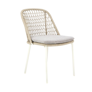 Design Warehouse - 127592 - Mel Outdoor Rope Dining Side Chair  - White cc