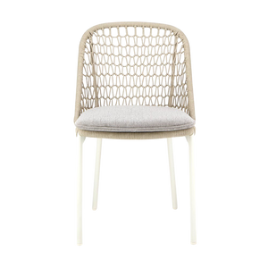 Design Warehouse - 127592 - Mel Outdoor Rope Dining Side Chair  - White cc