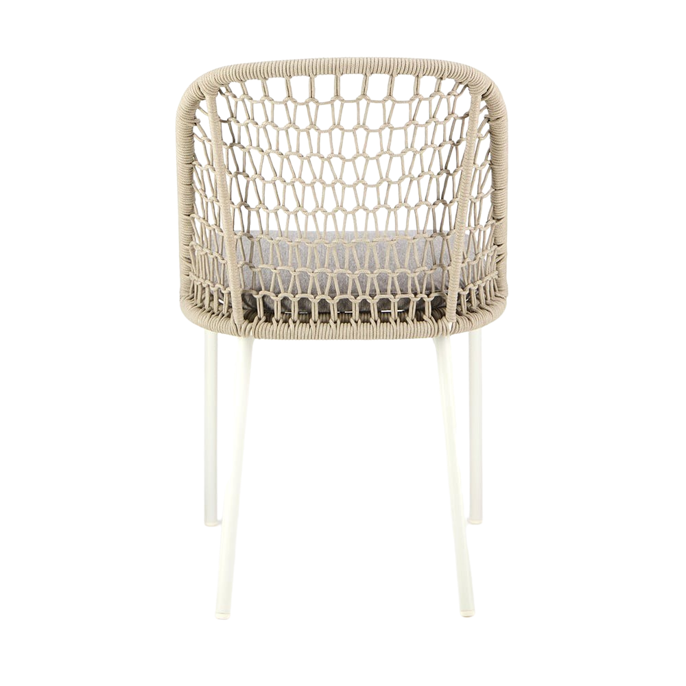 Design Warehouse - 127592 - Mel Outdoor Rope Dining Side Chair  - White cc