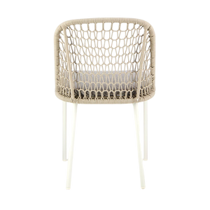 Design Warehouse - 127592 - Mel Outdoor Rope Dining Side Chair  - White cc