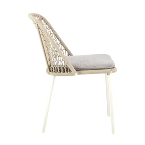 Design Warehouse - 127592 - Mel Outdoor Rope Dining Side Chair  - White cc