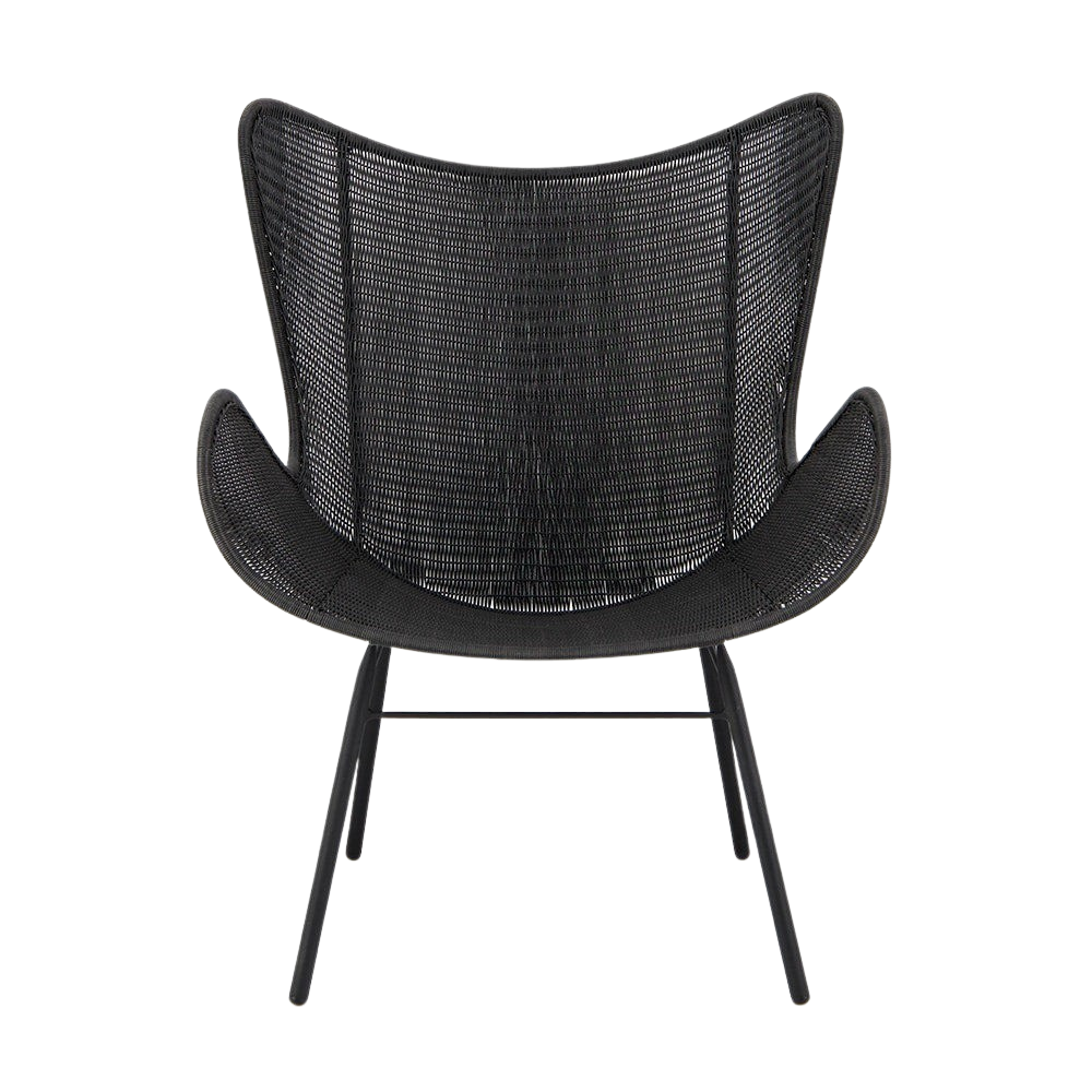 Design Warehouse - 127345 - Nairobi Pure Wicker Wing Chair  - Black cc