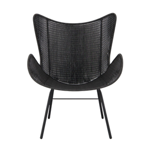 Design Warehouse - 127345 - Nairobi Pure Wicker Wing Chair  - Black cc