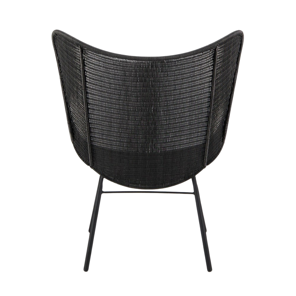 Design Warehouse - 127345 - Nairobi Pure Wicker Wing Chair  - Black cc