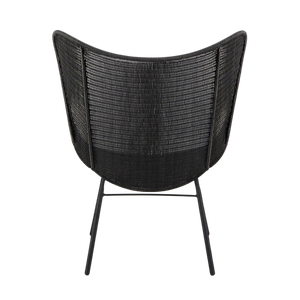 Design Warehouse - 127345 - Nairobi Pure Wicker Wing Chair  - Black cc