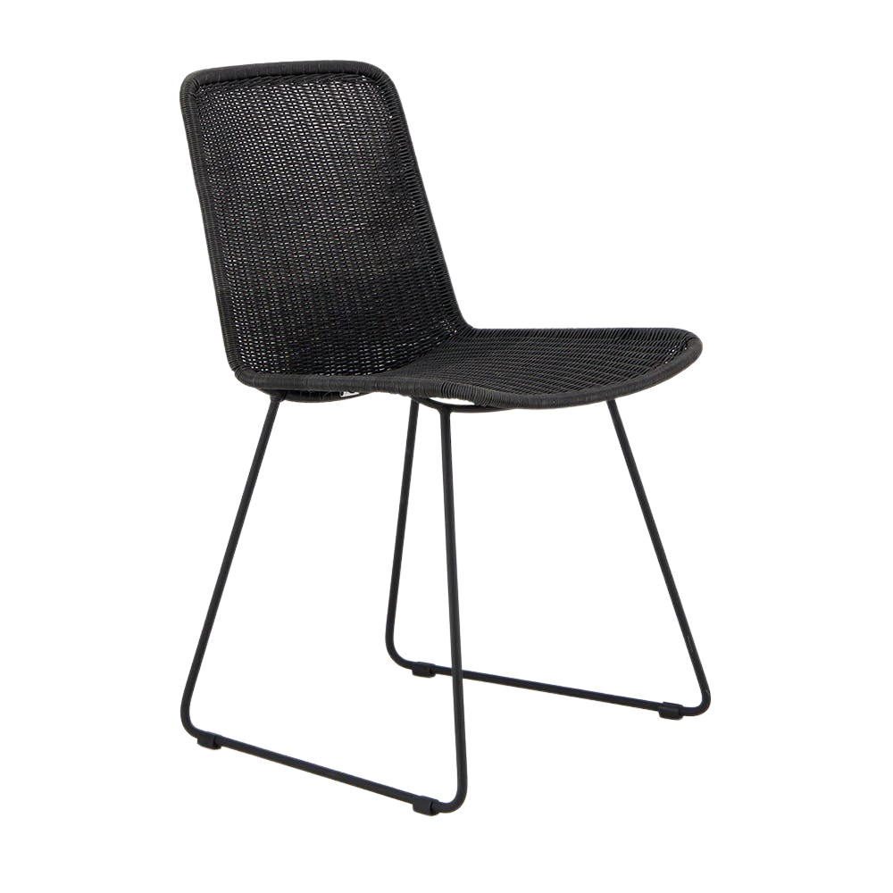 Design Warehouse - 127336 - Olive Wicker Dining Side Chair  - Black cc