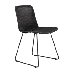 Design Warehouse - 127336 - Olive Wicker Dining Side Chair  - Black cc