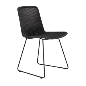 Design Warehouse - 127336 - Olive Wicker Dining Side Chair  - Black cc