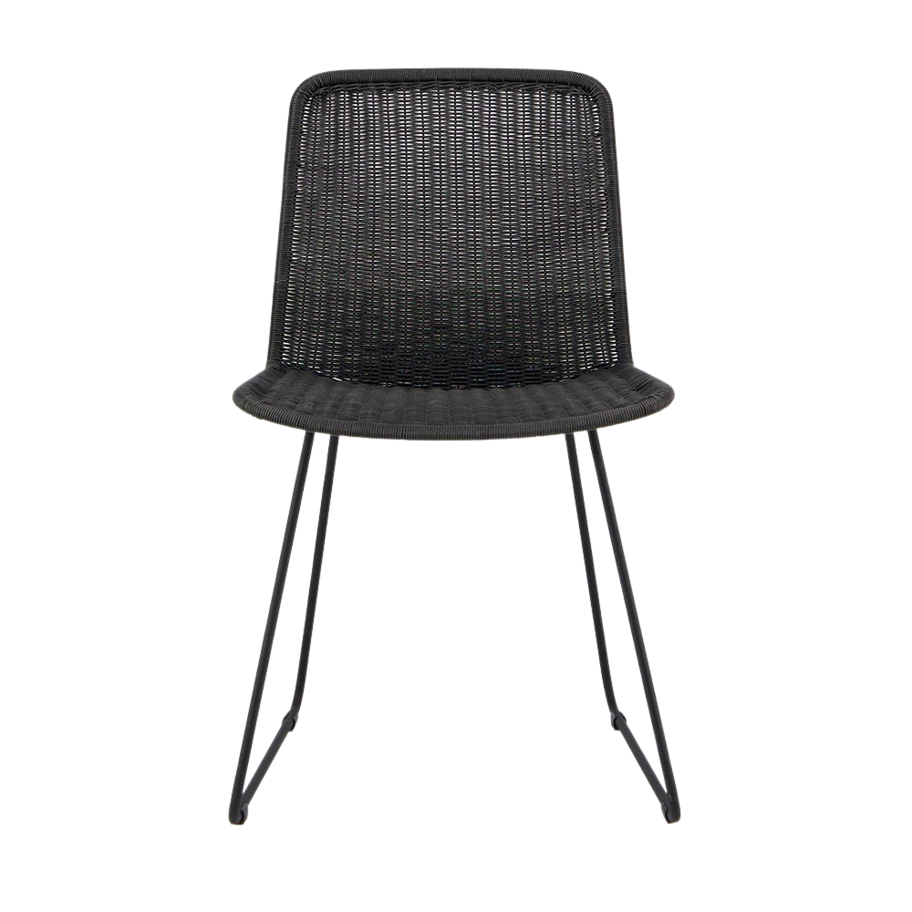 Design Warehouse - 127336 - Olive Wicker Dining Side Chair  - Black cc