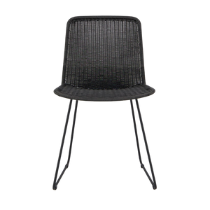 Design Warehouse - 127336 - Olive Wicker Dining Side Chair  - Black cc