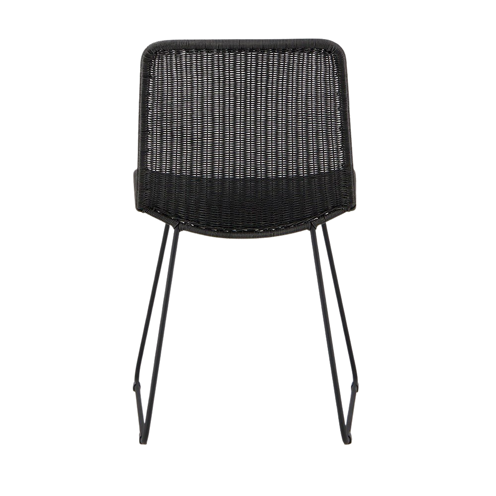 Design Warehouse - 127336 - Olive Wicker Dining Side Chair  - Black cc