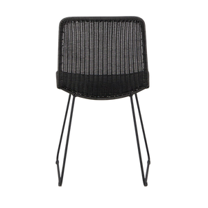 Design Warehouse - 127336 - Olive Wicker Dining Side Chair  - Black cc