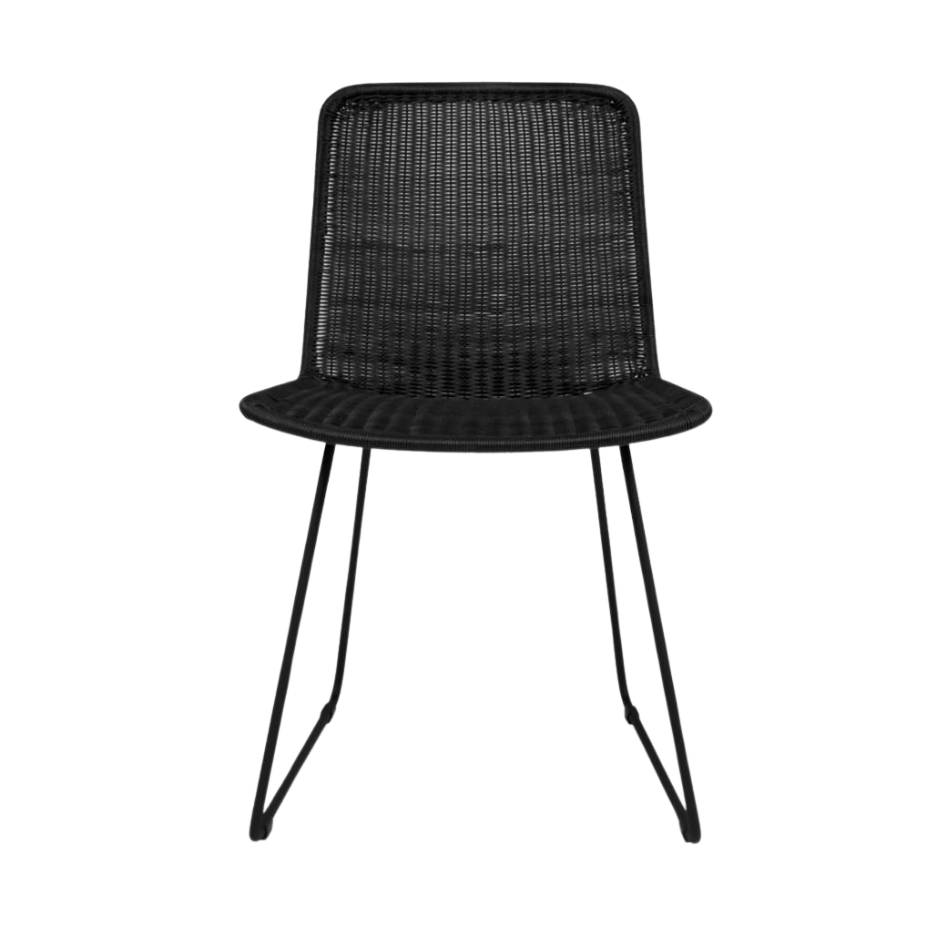 Design Warehouse - 127336 - Olive Wicker Dining Side Chair  - Black cc