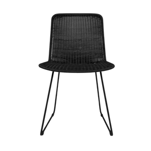 Design Warehouse - 127336 - Olive Wicker Dining Side Chair  - Black cc