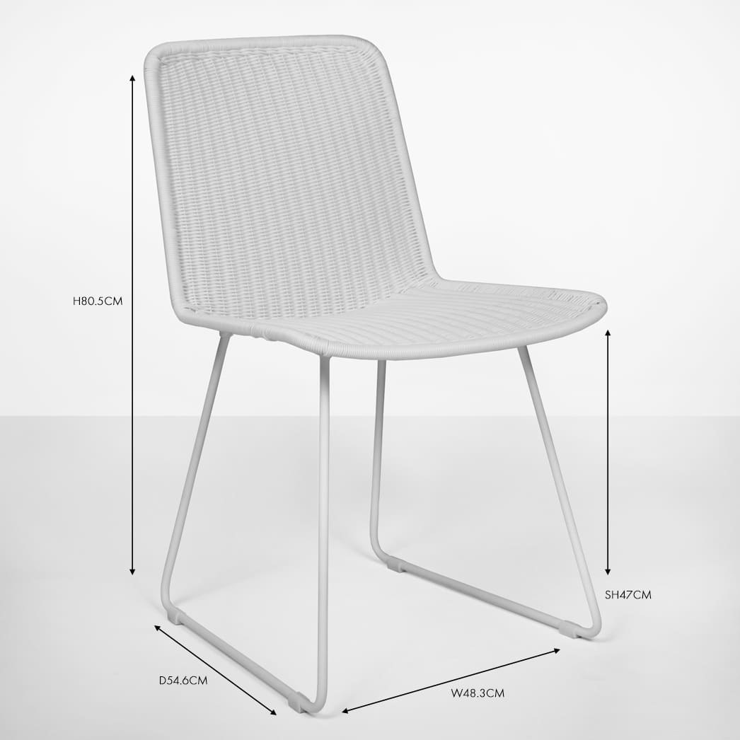 Design Warehouse - 127337 - Olive Wicker Dining Side Chair  - Stonewhite