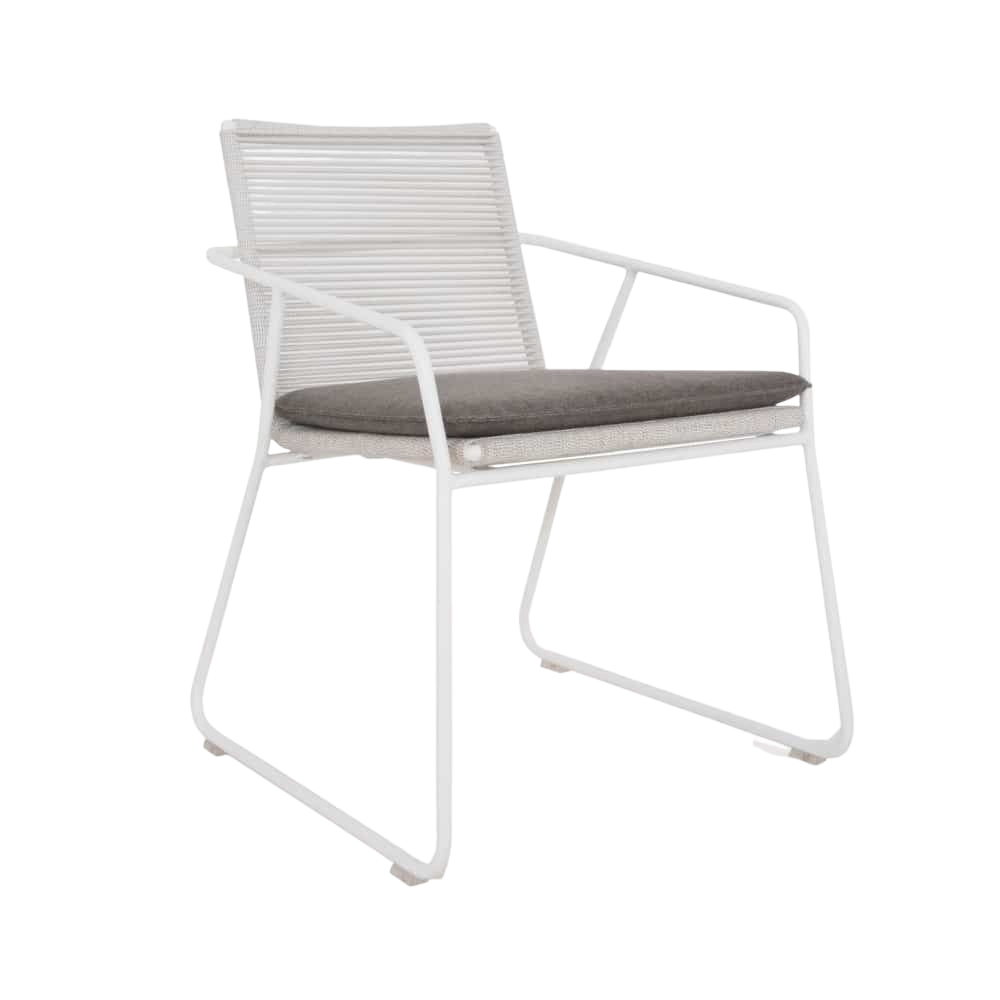 Design Warehouse - 126727 - Pierre Outdoor Rope Dining Chair  - White cc