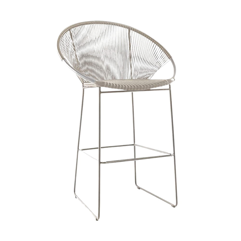Design Warehouse - 124260 - Pietro Wicker Bar Chair  - Taupe cc