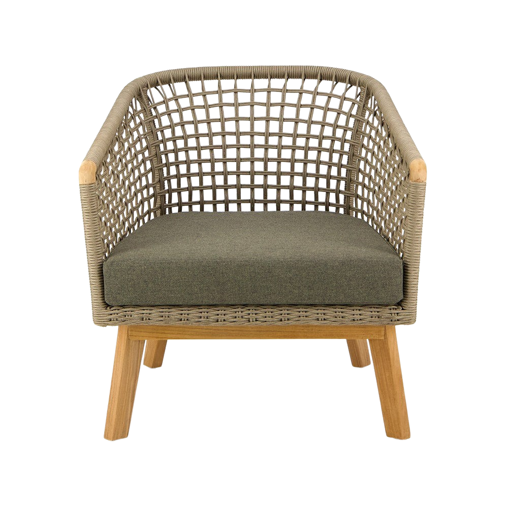 Design Warehouse - 127326 - Ravoli Rope Relaxing Chair Incl Seat Cushion  - Beige cc