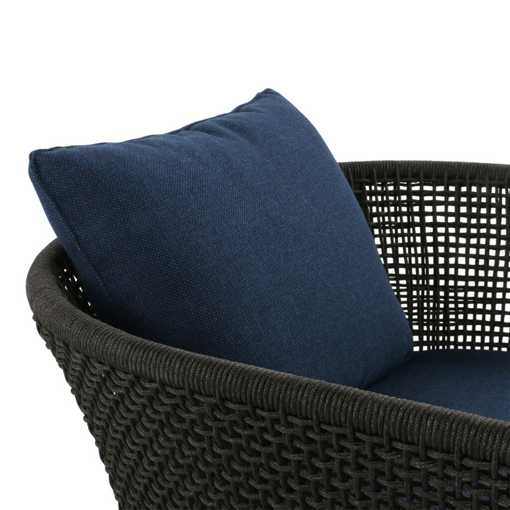 Design Warehouse - 127591 - Scottie Outdoor Rope Relaxing Chair  - Charcoal