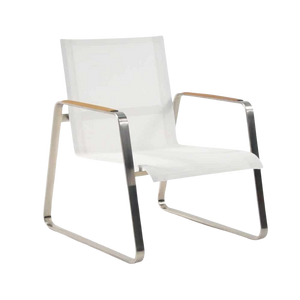 Design Warehouse - 124892 - Summer Stainless Steel Batyline Relaxing Chair  - White cc