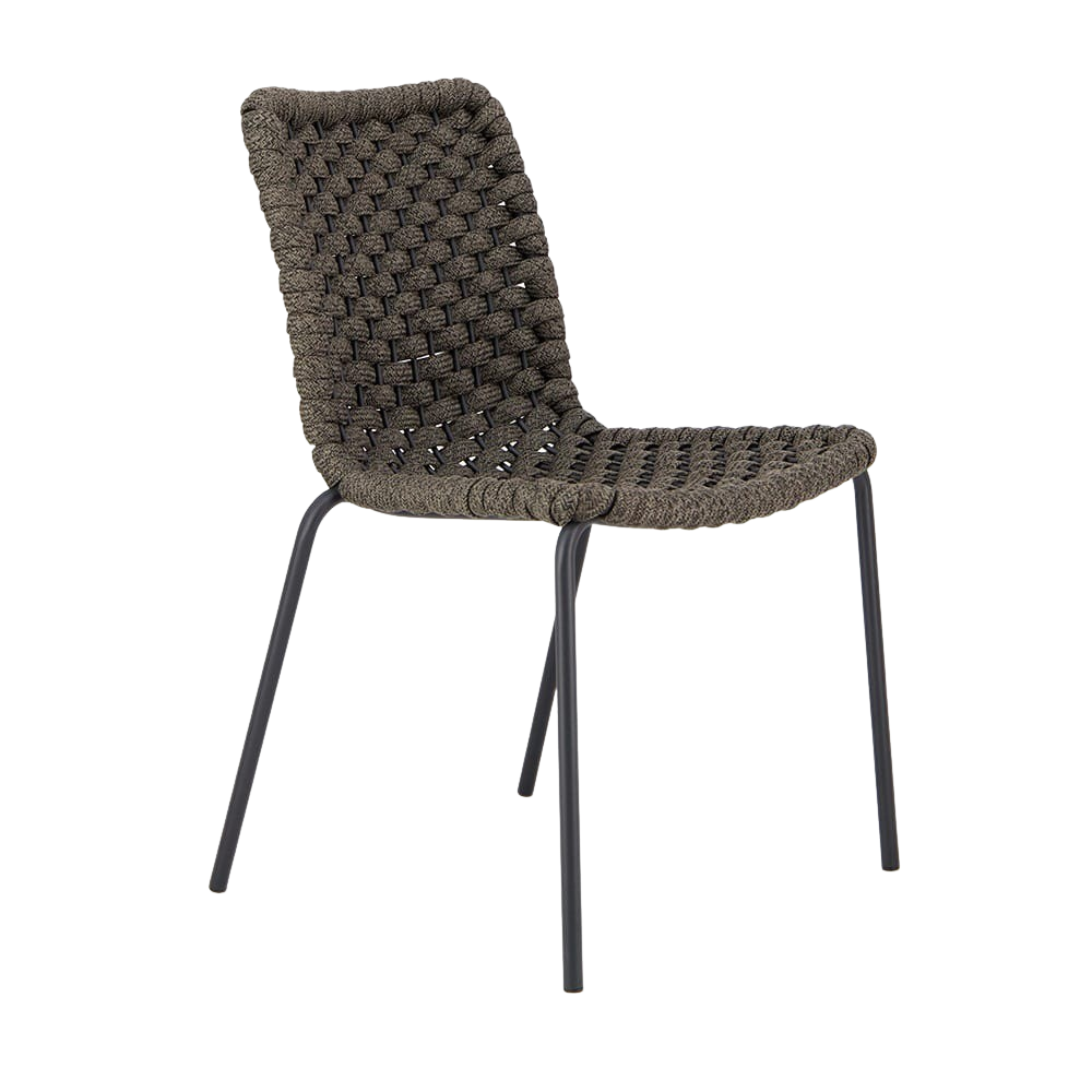 Design Warehouse - 127484 - Terri Outdoor Dining Side Chair  - Charcoal cc