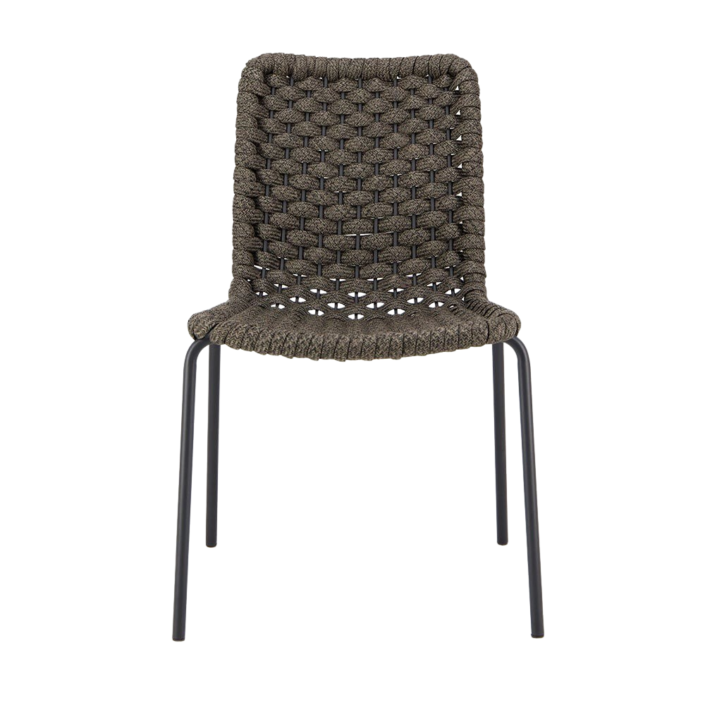 Design Warehouse - 127484 - Terri Outdoor Dining Side Chair  - Charcoal cc