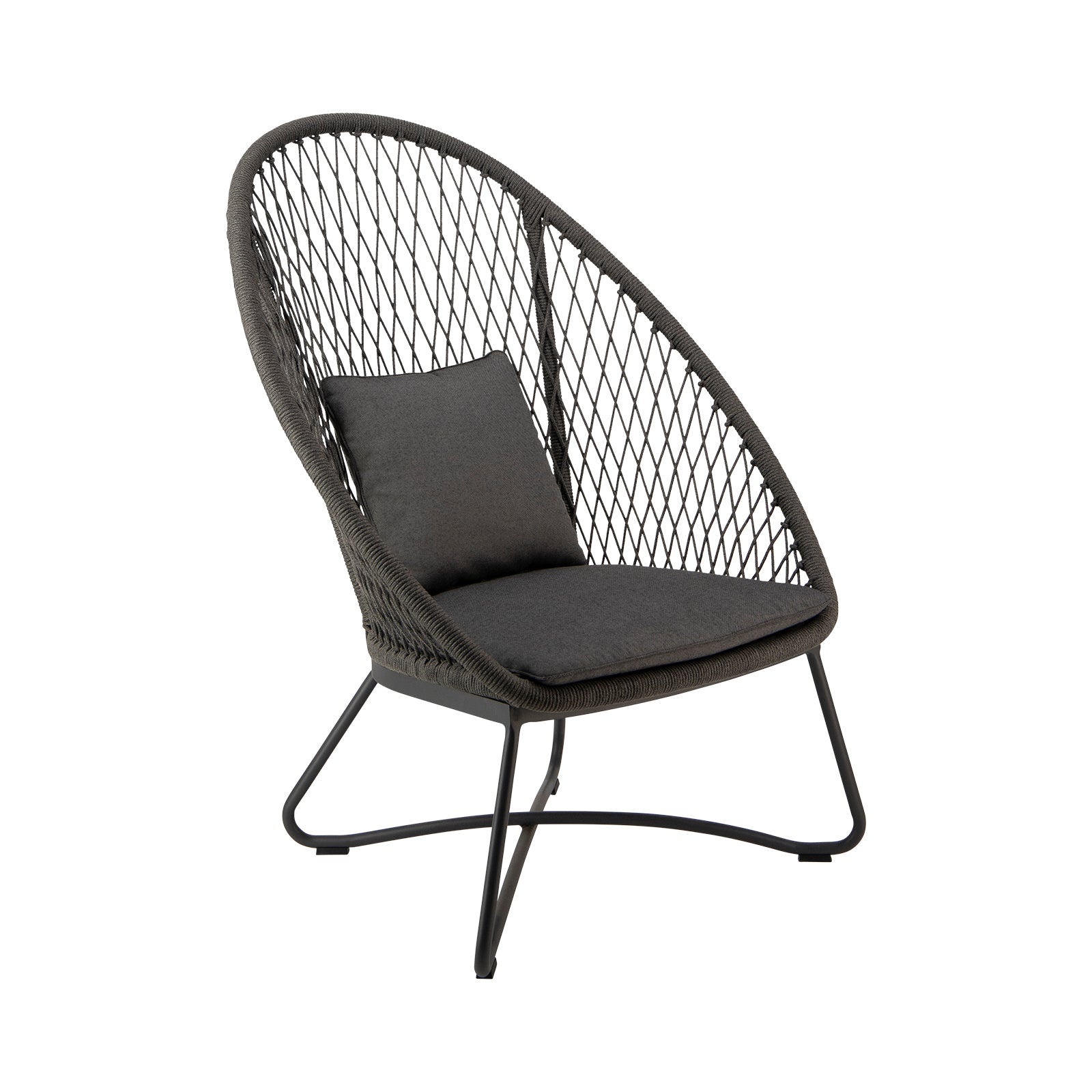 Zaha Outdoor High Back Cross Weave Lounge Chair (Agora® Panama Coal)