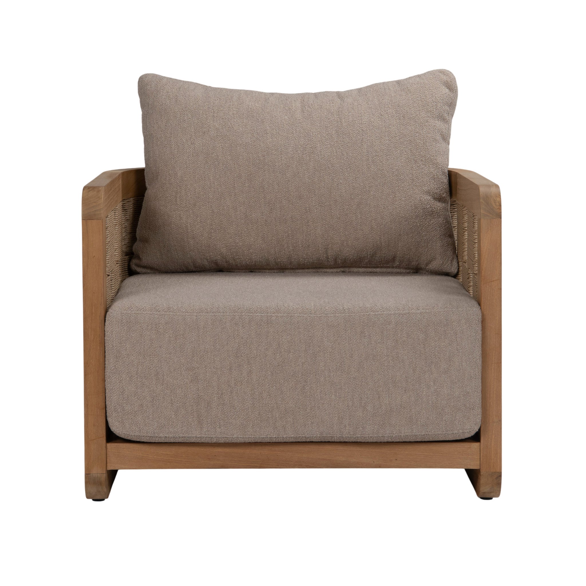 Front view of Adriana Lounge Chair with generous seat and back cushions