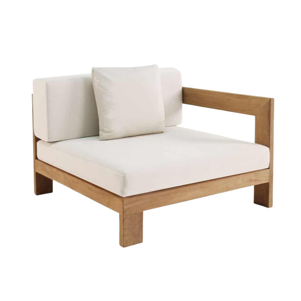 Amalfi Teak Left-Arm Outdoor Sectional End Piece