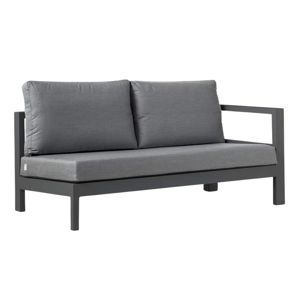 Design Warehouse - 126908 - Amazon Aluminum Outdoor Sectional Left Sofa  - Charcoal cc