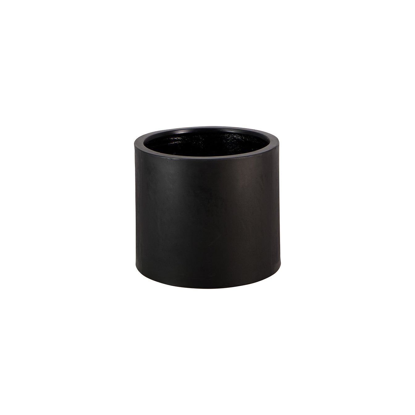 Small Antibes round concrete planter in charcoal colour.