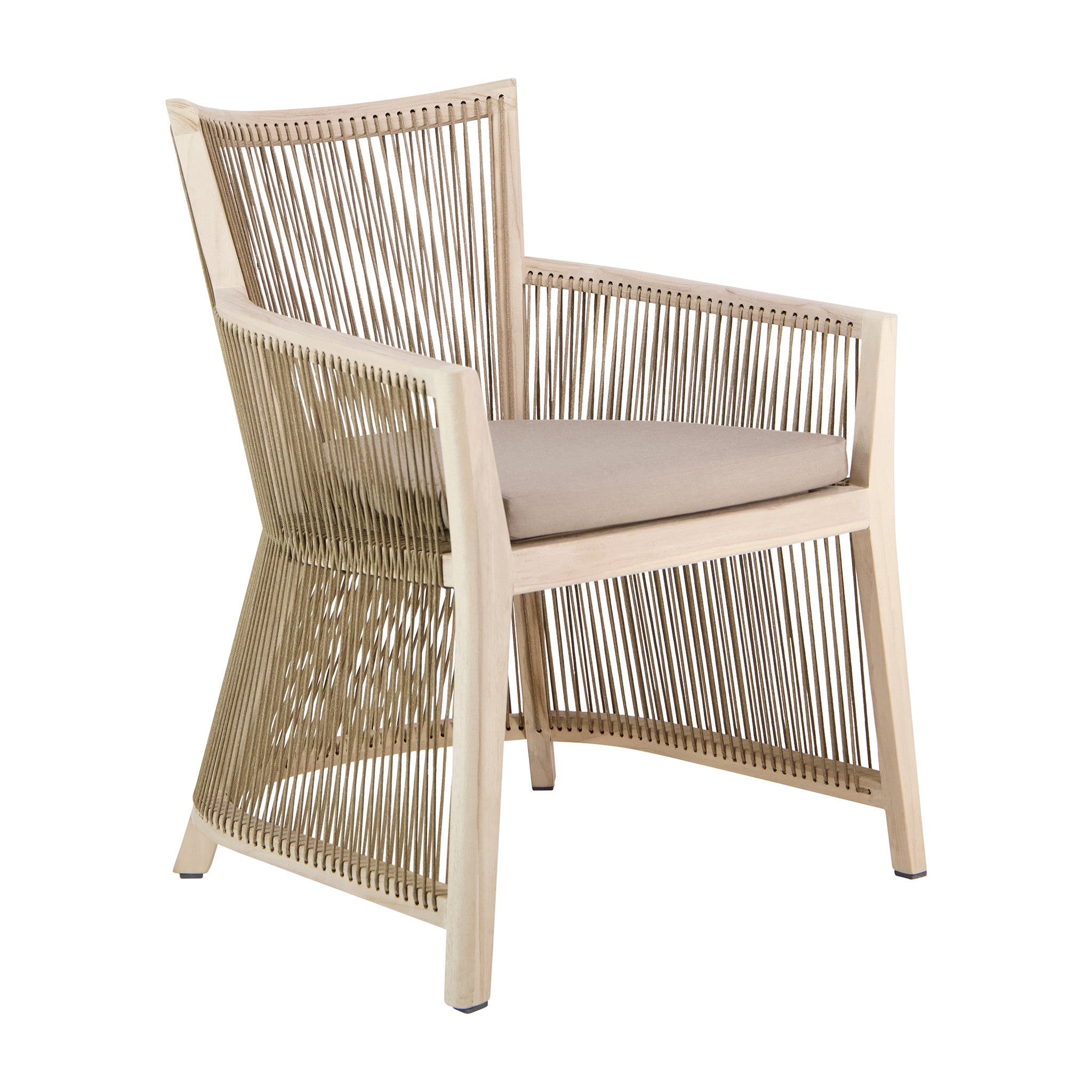 Antibes Teak and Rope Dining Armchair