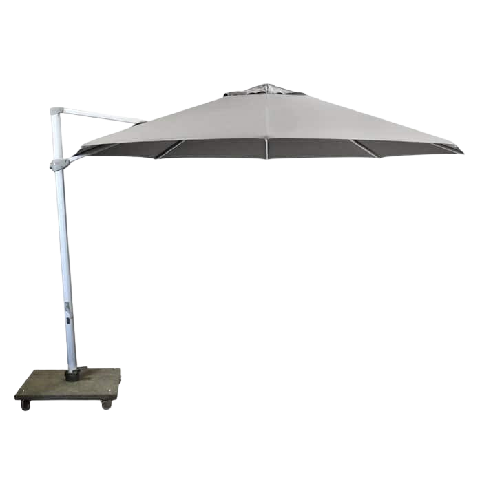 Design Warehouse - 126273 - Antigua 3.5 m Round Cantilever Umbrella  - Grey cc