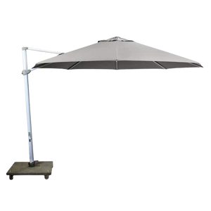 Design Warehouse - 126273 - Antigua 3.5 m Round Cantilever Umbrella  - Grey cc