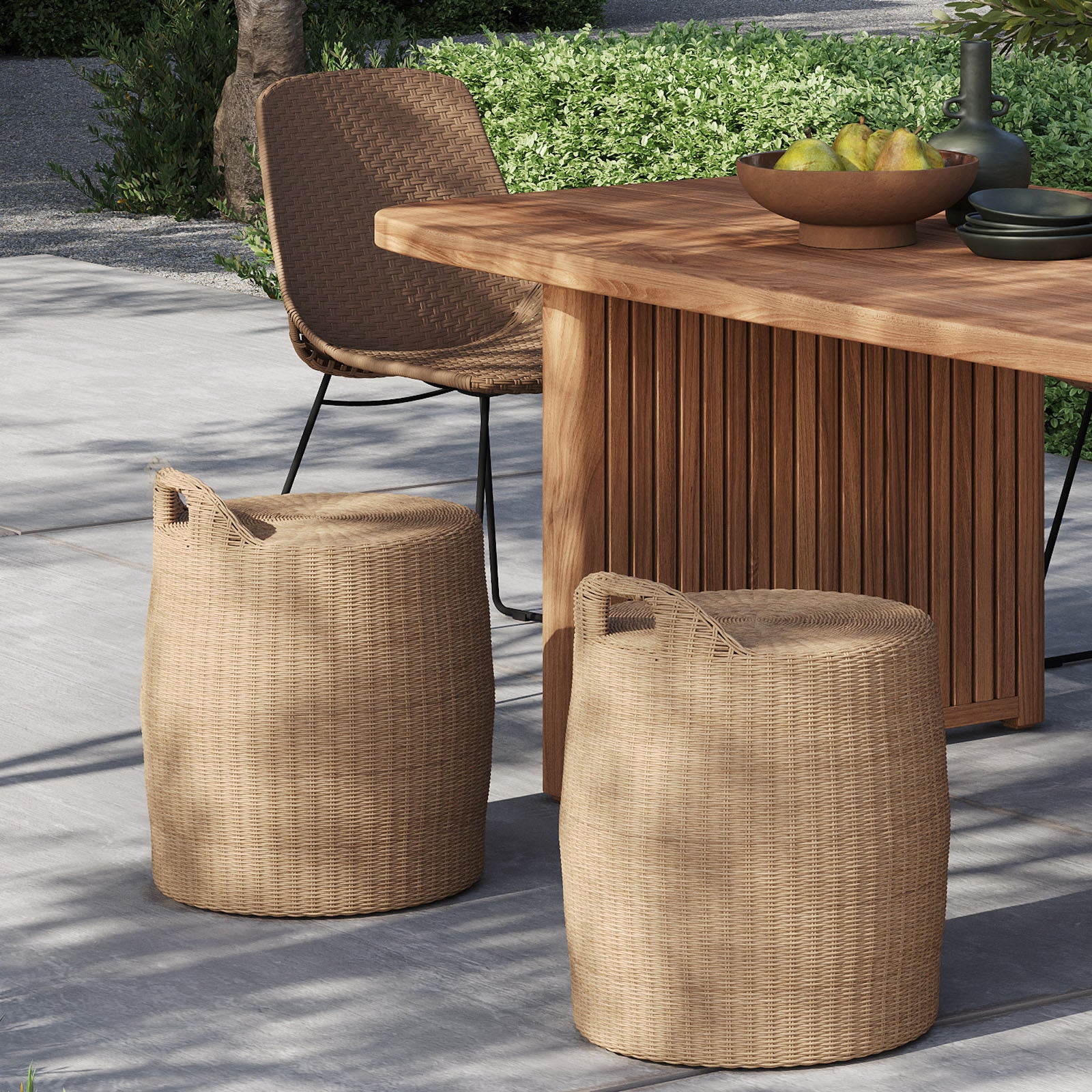 Outside Stool Wicker Outdoor Stool